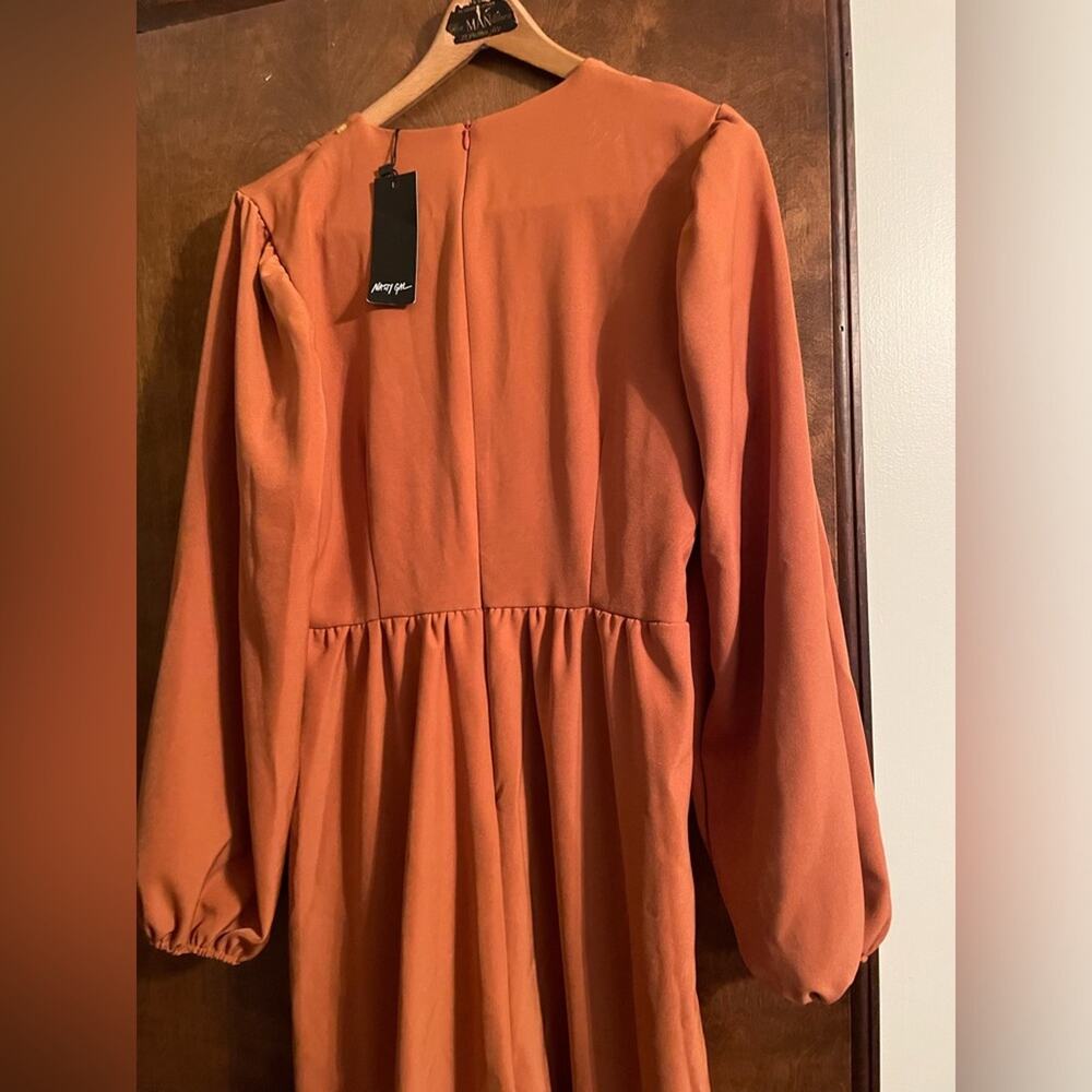 NastyGal Belted Detail Puff Sleeve Flared Jumpsuit - Picture 9 of 10